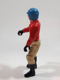 Vintage 1974 Fisher Price Adventure People 318 Motorcycle with Red and Tan Clothes Rider Man 3 3/4" Tall Plastic Toy Action Figure Made in Hong Kong