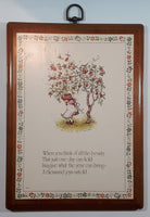 Vintage 1976 MCMLXVI Carlton Cards Holly Hobbie 8 1/2" x 12" Wood Wall Plaque Picture