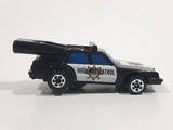 Vintage 1982 Gabriel Screamers Ford Mustang Fox Body Highway Patrol Police Cops Black and White Toy Car Vehicle with Launcher Made in Hong Kong