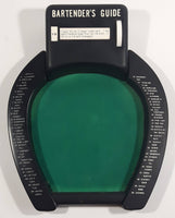 Lucky Horse Shoe Shaped Green with Black Plastic Roller Style Bartender's Guide - Needs Repair