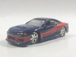 Rare Fast and Furious Tokyo Drift Nissan Silvia "Rays" "West" Dark Blue and Red 1/55 Scale Die Cast Toy Car Vehicle with Rubber Tires Missing the Spoiler