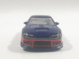 Rare Fast and Furious Tokyo Drift Nissan Silvia "Rays" "West" Dark Blue and Red 1/55 Scale Die Cast Toy Car Vehicle with Rubber Tires Missing the Spoiler