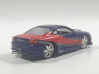 Rare Fast and Furious Tokyo Drift Nissan Silvia "Rays" "West" Dark Blue and Red 1/55 Scale Die Cast Toy Car Vehicle with Rubber Tires Missing the Spoiler