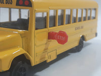 Welly No. 43601 School Bus with Flip Out Stop Sign Yellow Die Cast Toy Car Vehicle Missing Tires