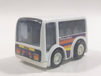 Tokyo Bus "City Bus" White Plastic Pullback Motorized Friction Die Cast Toy Car Vehicle Keychain