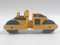 1997 Matchbox Road Pavers Road Roller Yellow CAT Die Cast Toy Construction Equipment Machinery Vehicle - Missing Interior