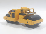 1997 Matchbox Road Pavers Road Roller Yellow CAT Die Cast Toy Construction Equipment Machinery Vehicle - Missing Interior