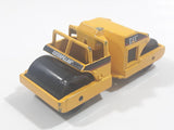 1997 Matchbox Road Pavers Road Roller Yellow CAT Die Cast Toy Construction Equipment Machinery Vehicle - Missing Interior