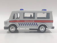 Carven No. T336 Police 6108 Van White Pullback Friction Motorized Die Cast Toy Car Vehicle