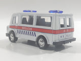 Carven No. T336 Police 6108 Van White Pullback Friction Motorized Die Cast Toy Car Vehicle