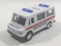 Carven No. T336 Police 6108 Van White Pullback Friction Motorized Die Cast Toy Car Vehicle