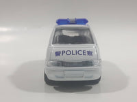 Carven No. T335 Police 8016 Van White Pullback Friction Motorized Die Cast Toy Car Vehicle with Opening Rear Hatch