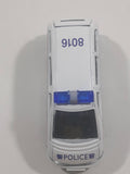 Carven No. T335 Police 8016 Van White Pullback Friction Motorized Die Cast Toy Car Vehicle with Opening Rear Hatch