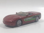 2003 Matchbox 2000 Chevrolet Corvette Convertible Dark Red Die Cast Toy Car Vehicle