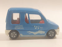 1992 Tomy Tomica No. 71 Mitsubishi Minica Toppo Diving School Blue 1/56 Scale Die Cast Toy Car Vehicle