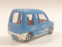 1992 Tomy Tomica No. 71 Mitsubishi Minica Toppo Diving School Blue 1/56 Scale Die Cast Toy Car Vehicle