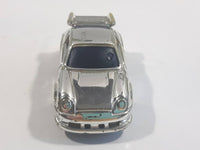 Unknown Brand Porsche Chrome Pullback Motorized Friction Plastic and Metal Die Cast Toy Car Vehicle