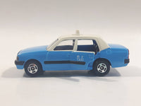 2007 Tomy Tomica No. 51 Toyota Crown Comfort Taxi Cab Blue and White 1/60 Scale Die Cast Toy Car Vehicle with Opening Rear Driver's Side Door