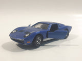 Vintage 1977 Tomy Tomica No. 5 Lamborghini Miura SV Dark Blue 1/62 Scale Die Cast Toy Car Vehicle with Opening Doors