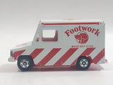 Tomy Tomica No. 27 Isuzu Hipac Van Footwork White and Red 1/70 Scale Die Cast Toy Car Vehicle Missing One Back Door