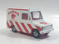 Tomy Tomica No. 27 Isuzu Hipac Van Footwork White and Red 1/70 Scale Die Cast Toy Car Vehicle Missing One Back Door