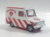 Tomy Tomica No. 27 Isuzu Hipac Van Footwork White and Red 1/70 Scale Die Cast Toy Car Vehicle Missing One Back Door