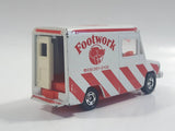 Tomy Tomica No. 27 Isuzu Hipac Van Footwork White and Red 1/70 Scale Die Cast Toy Car Vehicle Missing One Back Door