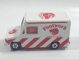 Tomy Tomica No. 27 Isuzu Hipac Van Footwork White and Red 1/70 Scale Die Cast Toy Car Vehicle Missing One Back Door