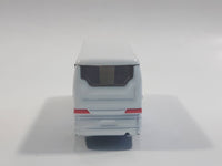2001 Tomy Tomica Jr. Pocket Cars No. J004 Mitsubishi Fuso Aero Queen Bus "Highway Bus" White and Blue Miniature Micro 1/207 Scale Die Cast Toy Car Vehicle