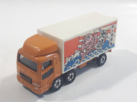 1988 Tomy Tomica No. 7 "Super Great Truck" Fuso Container Truck Fish Orange 1/102 Scale Die Cast Toy Car Vehicle with Opening Rear Doors