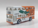 Edocar New Airport Express Double Decker Bus Orange and White Die Cast Toy Car Vehicle