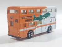 Edocar New Airport Express Double Decker Bus Orange and White Die Cast Toy Car Vehicle