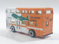 Edocar New Airport Express Double Decker Bus Orange and White Die Cast Toy Car Vehicle