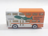 Edocar New Airport Express Double Decker Bus Orange and White Die Cast Toy Car Vehicle