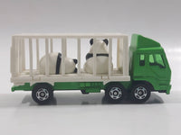 1988 Tomy Tomica No. 7 Fuso Container Truck Panda Bears Green and White 1/102 Scale Die Cast Toy Car Vehicle