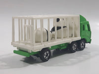1988 Tomy Tomica No. 7 Fuso Container Truck Panda Bears Green and White 1/102 Scale Die Cast Toy Car Vehicle
