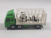 1988 Tomy Tomica No. 7 Fuso Container Truck Panda Bears Green and White 1/102 Scale Die Cast Toy Car Vehicle