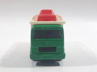 1996 Tomy Tomica No. 7 "Super Great Truck" Fuso Auto Hauler Transport Truck Green and White with Red Cars 1/102 Scale Die Cast Toy Car Vehicle