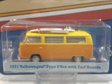 2017 Greenlight Collectibles Hobby Exclusive Limited Edition 1971 Volkswagen Type 2 Van with Surf Boards Orange and Yellow 1/64 Scale Die Cast Toy Car Vehicle New in Package