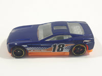 2013 Hot Wheels Track Aces Torque Screw Metalflake Blue with Orange Die Cast Toy Car Vehicle
