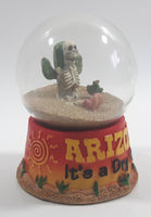 Arizona It's A Dry Heat! Skeleton Cactus Desert Themed 3 1/2" Sand Filled Snow Globe