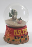 Arizona It's A Dry Heat! Skeleton Cactus Desert Themed 3 1/2" Sand Filled Snow Globe