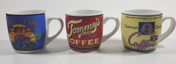 Tommy's Brand Balanced Blend Bright and Early Constant Quality Ceramic Coffee Mug Cup Set of 3