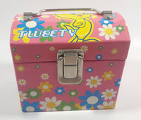 2001 Warner Bros. Looney Tunes Tweety Bird with Flowers Pink Jewelry Box