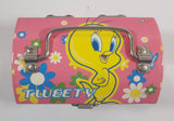 2001 Warner Bros. Looney Tunes Tweety Bird with Flowers Pink Jewelry Box