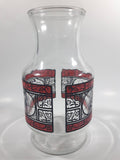 Vintage 1970s Godfather's Pizza Coca-Cola Coke Soda Pop Red Black Stained Glass Style Carafe Juice Decanter