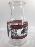 Vintage 1970s Godfather's Pizza Coca-Cola Coke Soda Pop Red Black Stained Glass Style Carafe Juice Decanter