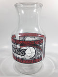 Vintage 1970s Godfather's Pizza Coca-Cola Coke Soda Pop Red Black Stained Glass Style Carafe Juice Decanter