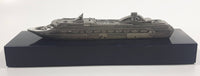 Rare Ocean Princess 2000 Inaugural Heavy Metal Detailed Cruise Ship Model on Dark Blue Base