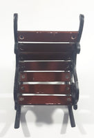 Ornate Cast Iron with Wood Slats Dollhouse Furniture Size Garden Style Rocking Chair